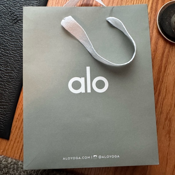 ALO Yoga Handbags - ALO Yoga Gray Paper Shopping Bag with White Logo and Handles